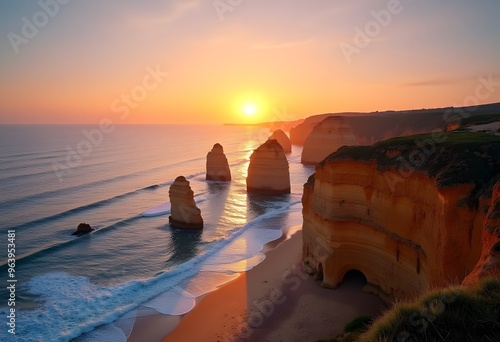 Sunset over the Twelve Apostles, Australia photo