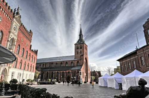Church with clouds