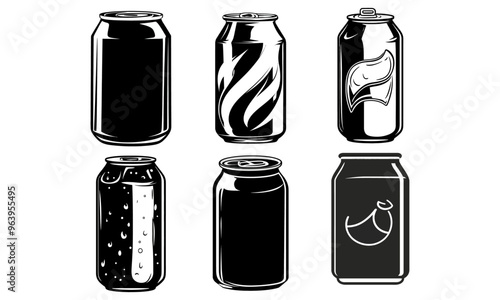 Soda can, beer icon vector sign
 photo