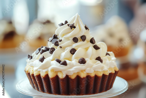 Whipped cream dessert with chocolate chips