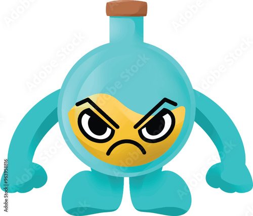 angry scientist mascot vector illustration