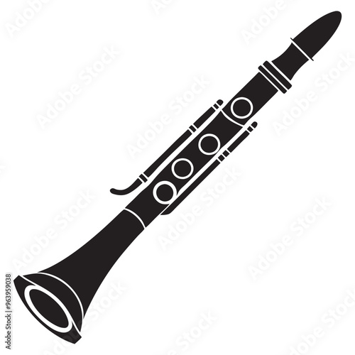 Isolated silhouette flute vector illustration