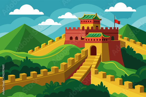 Chinese great wall landscape for travel design