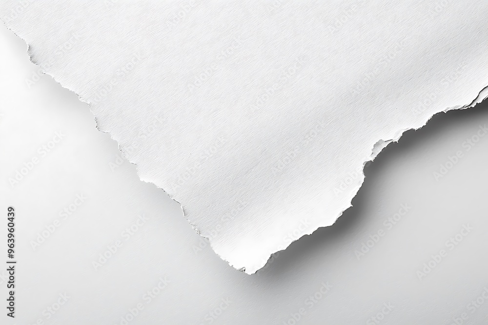 Torn White Paper on Clean Background Torn White Paper on Clean Background