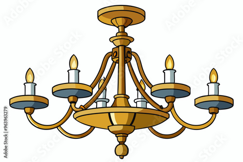 Illustration of a golden candelabra