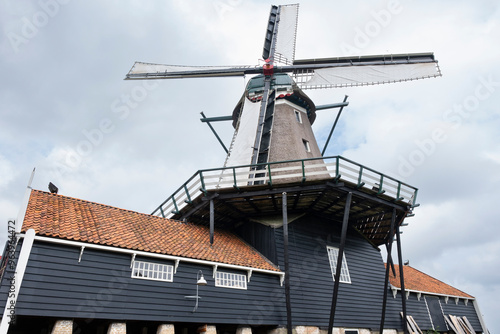 Historic saw mill 'The Rat' with barn and boats in IJlst, Friesland, the Netherlands photo