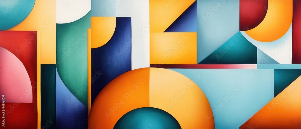 A vibrant abstract composition featuring geometric shapes and bold colors, perfect for modern art enthusiasts and decor. A vibrant abstract composition featuring geometric shapes and bold colors, perfect for modern art enthusiasts and decor.