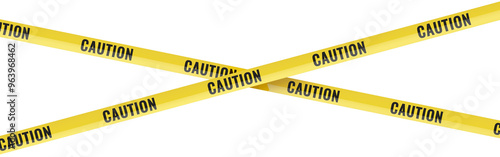 Caution yellow warning lines - Caution tape isolated template with opacity background photo