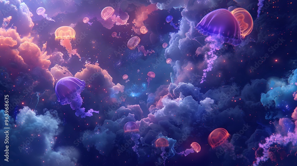 Dreamy Jellyfish in a Cosmic Cloud Sea Dreamy Jellyfish in a Cosmic Cloud Sea