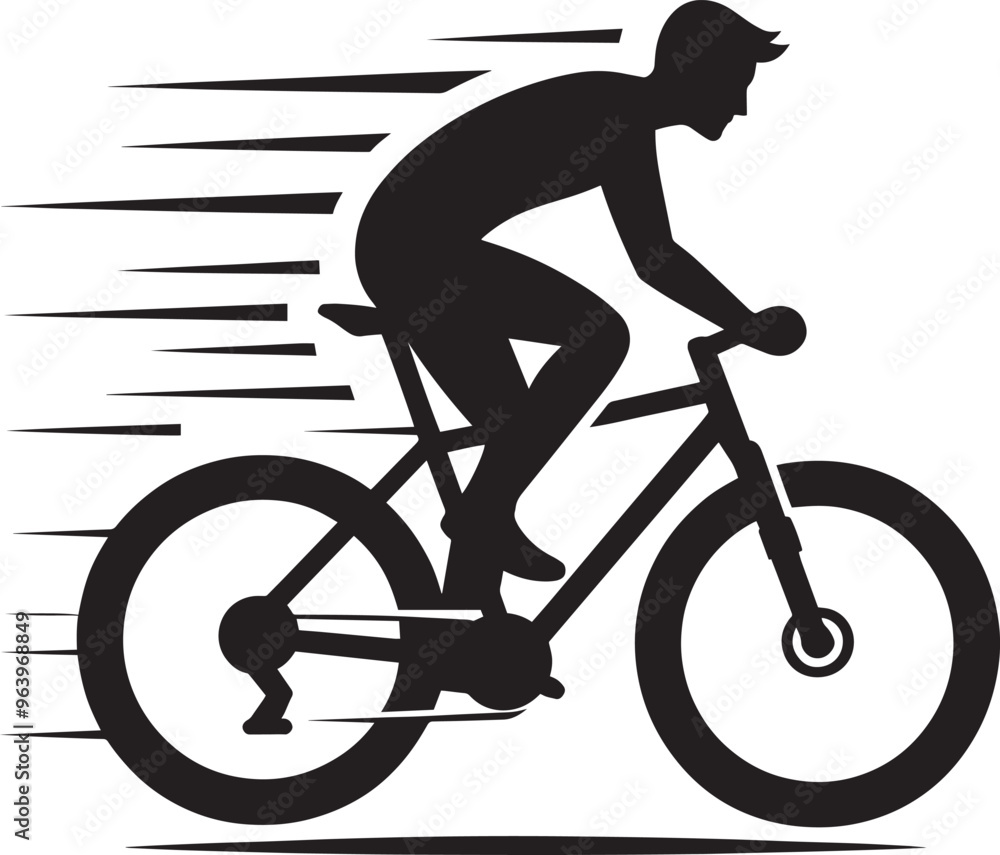 Fototapeta premium Cycle silhouette vector illustration isolated on a white background