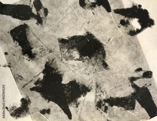 Reproduction of an abstract monotype artwork
