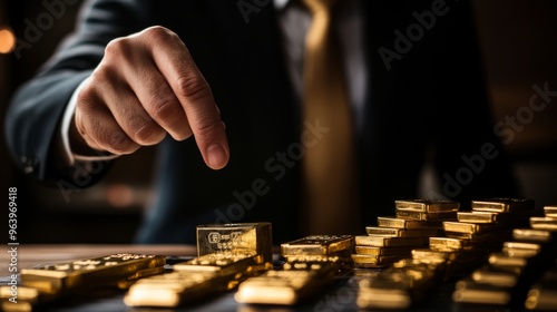 Businessman shaking hands with partner, digital touchscreen showing financial chart photo