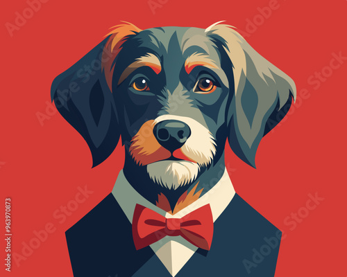 portrait of a dog, Pet Companion Portrait vector.