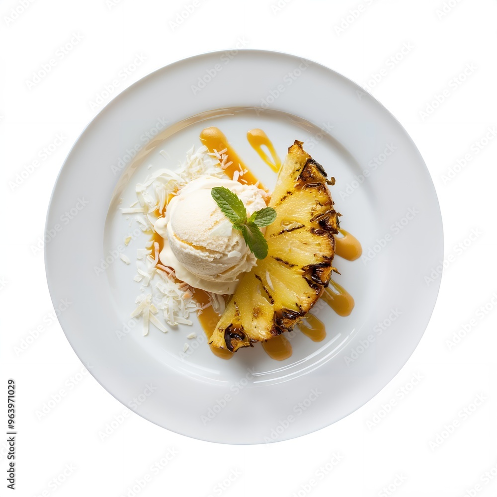 Delicious pineapple and vanilla ice cream dessert Delicious pineapple and vanilla ice cream dessert