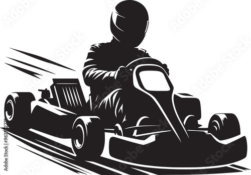 Go-cart silhouette vector illustration isolated on a white background