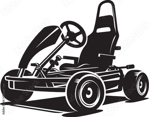 Go-cart silhouette vector illustration isolated on a white background