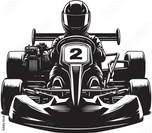 Go-cart silhouette vector illustration isolated on a white background