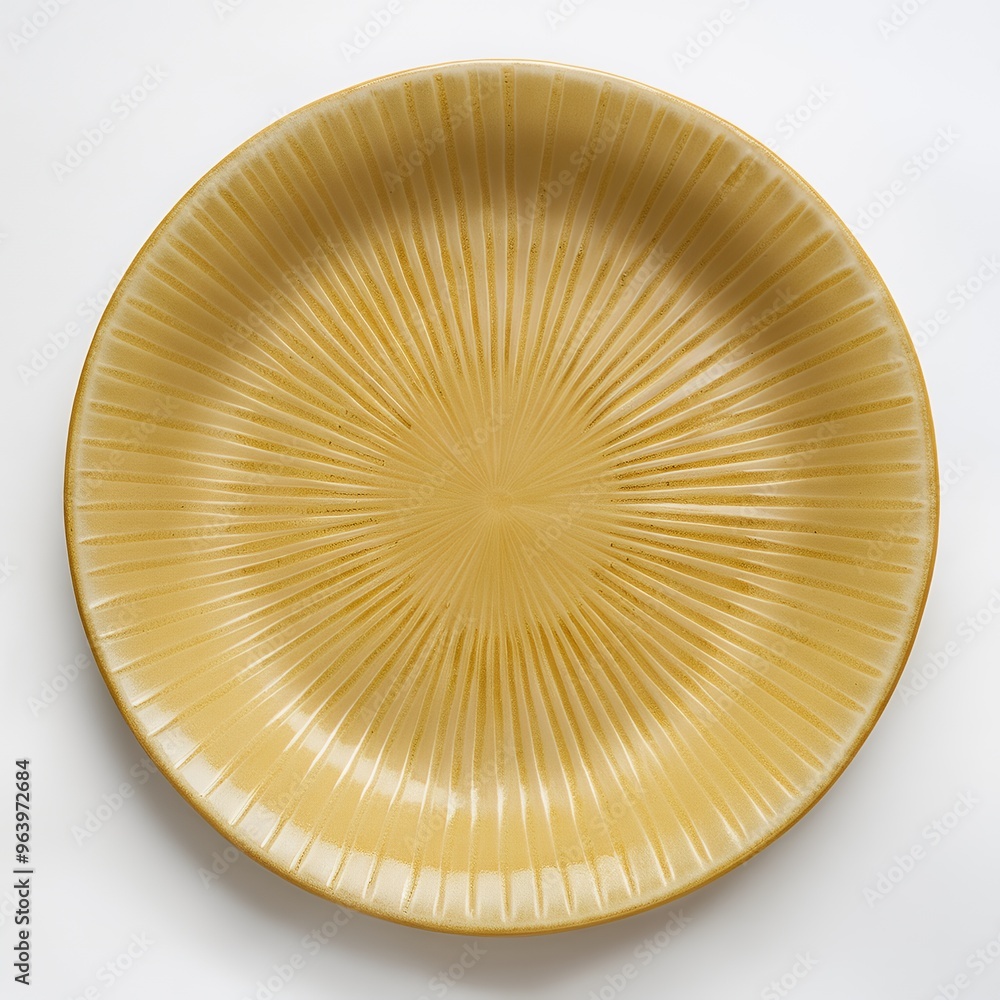 Radiant golden plate with a vibrant sunburst pattern. Radiant golden plate with a vibrant sunburst pattern.