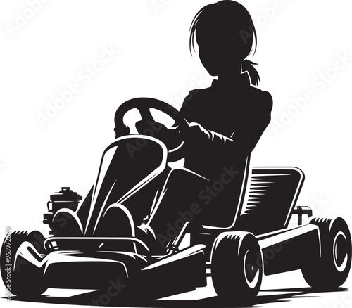 Go-cart silhouette vector illustration isolated on a white background
