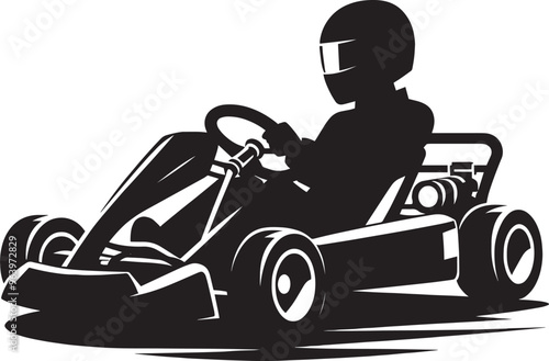 Go-cart silhouette vector illustration isolated on a white background