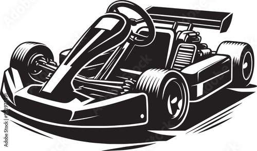 Go-cart silhouette vector illustration isolated on a white background