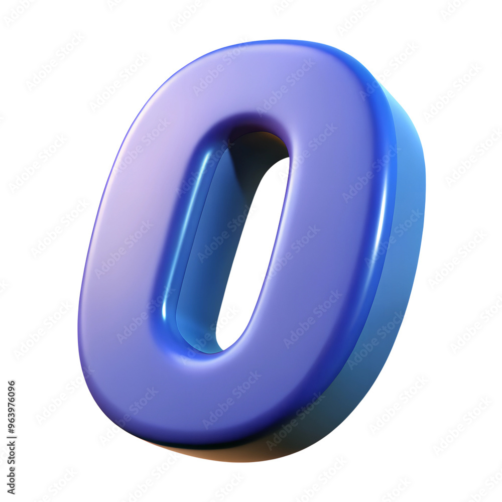 Number 0 3d in Plastic style on a white background Number 0 3d in Plastic style on a white background
