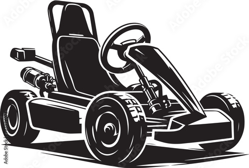Go-cart silhouette vector illustration isolated on a white background