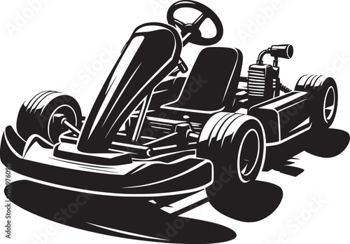 Go-cart silhouette vector illustration isolated on a white background