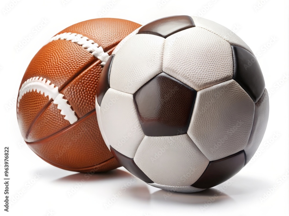 Soccer ball on green grass with copy space. Sport background. Soccer ball on green grass with copy space. Sport background.