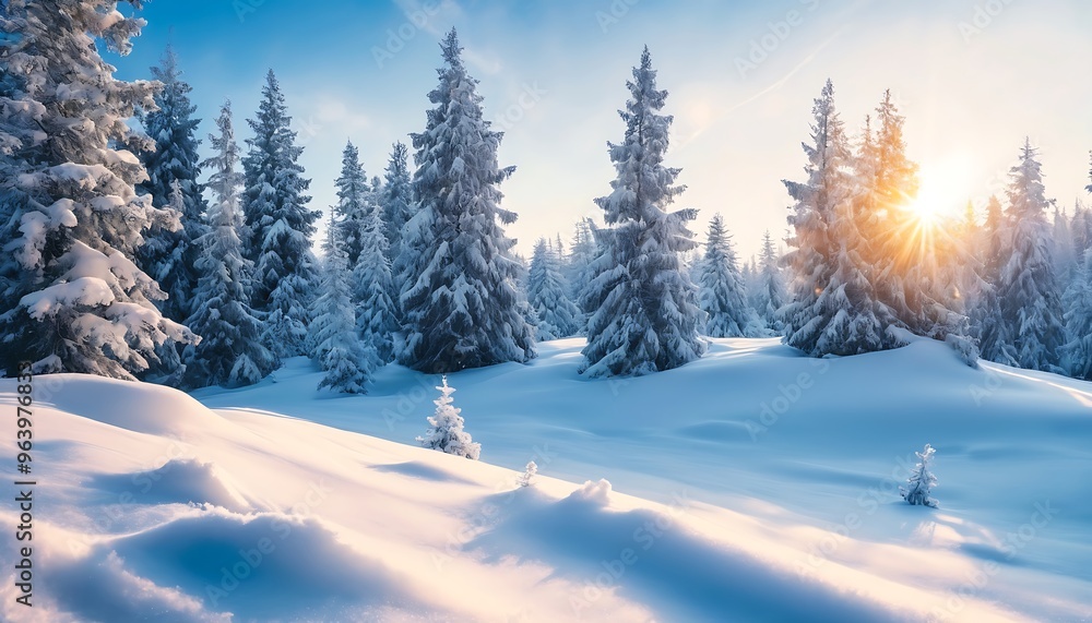 a snowy field with trees and snow on it a snowy field with trees and snow on it