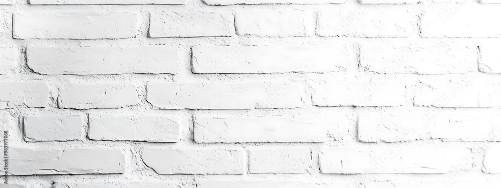 Fototapeta premium Textured White Brick Wall Background for Modern Interiors