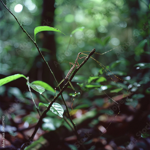 A Calvisia stick insect in Gunung Mulu National Park.; Gunung Mulu National Park, Sarawak, Borneo