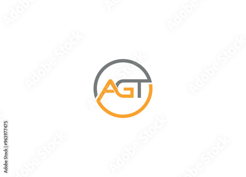 AGT logo design vector icon template with white background