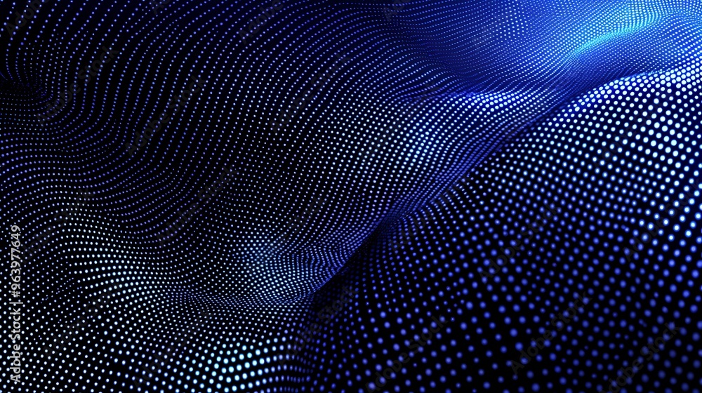Obraz premium Dynamic Blue Wave Patterns: A Visual Exploration of Depth and Motion