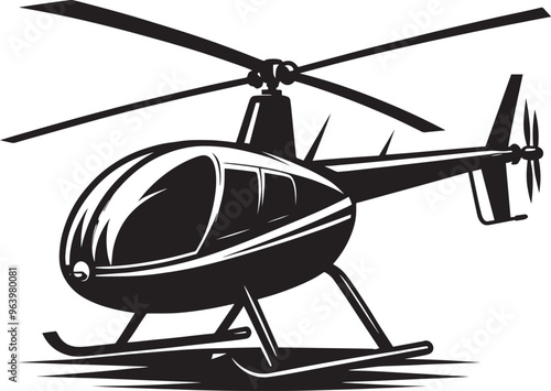 Modern Helicopter silhouette vector illustration isolated on a white background