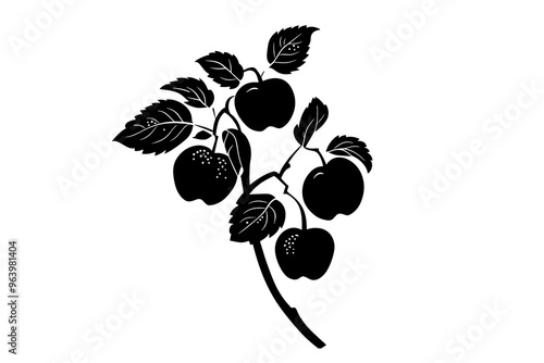 vector silhouette of a Apple Berry