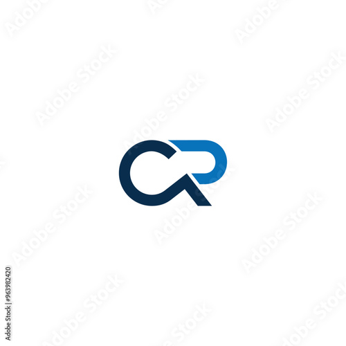 CR or RC letter logo design. Abstract outstanding professional business awesome artistic branding company different colors illustration.