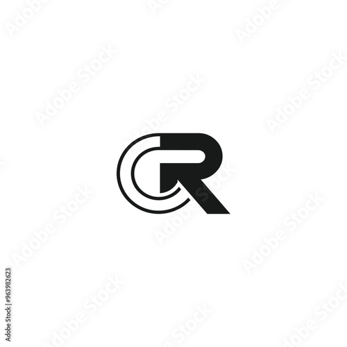 CR or RC letter logo design. Abstract outstanding professional business awesome artistic branding company different colors illustration.