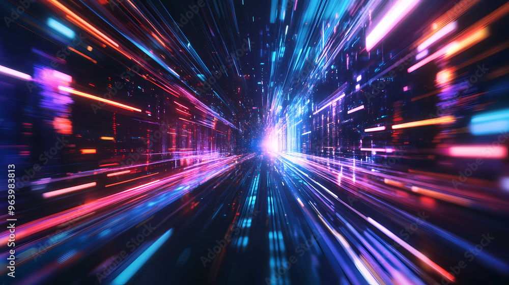 Future speed tunnel with flashing lights Future speed tunnel with flashing lights