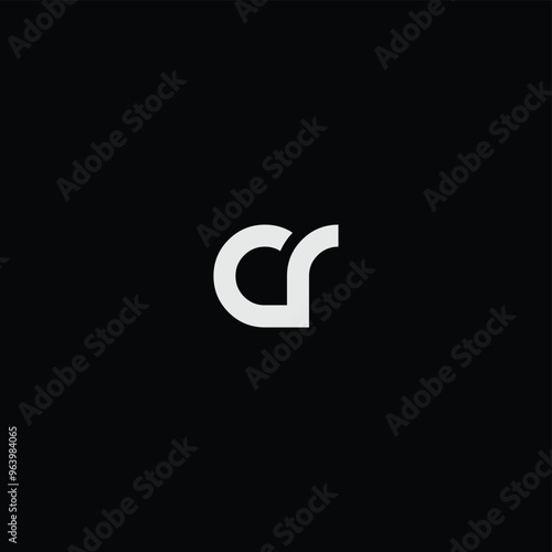 CR or RC letter logo design. Abstract outstanding professional business awesome artistic branding company different colors illustration.