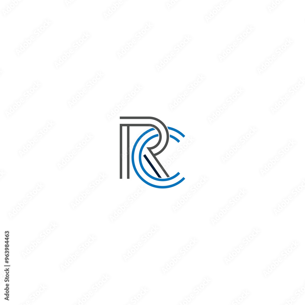 CR or RC letter logo design. Abstract outstanding professional business awesome artistic branding company different colors illustration. CR or RC letter logo design. Abstract outstanding professional business awesome artistic branding company different colors illustration.