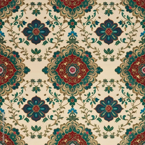 Uzbek Bukhara Suzani pattern background 