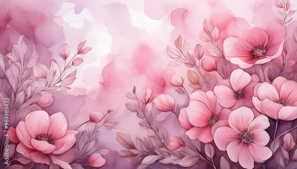 Floral wallpaper pattern with overlapping petals and intricate details
Floral wallpaper pattern with overlapping petals and intricate details