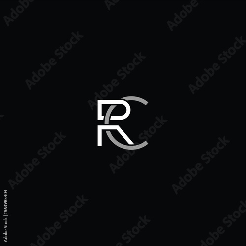 CR or RC letter logo design. Abstract outstanding professional business awesome artistic branding company different colors illustration.