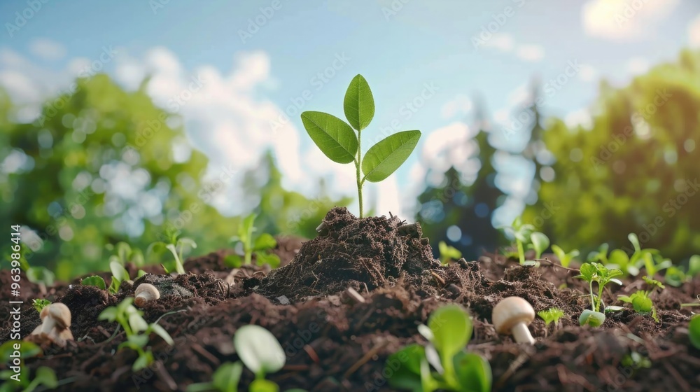 Composting process. Environmental and sustainability concept. Composting process. Environmental and sustainability concept.