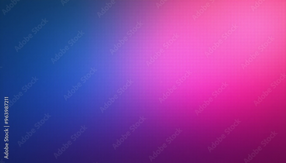 Fototapeta premium Abstract neon pink and blue gradient noisy grain background texture