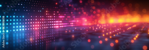 Wallpaper Mural Colorful neon pixel background vector illustration. Digital in the style of a dance club, disco party or concert show with colored light spots. Torontodigital.ca