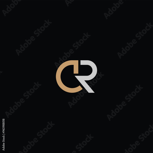 CR or RC letter logo design. Abstract outstanding professional business awesome artistic branding company different colors illustration.