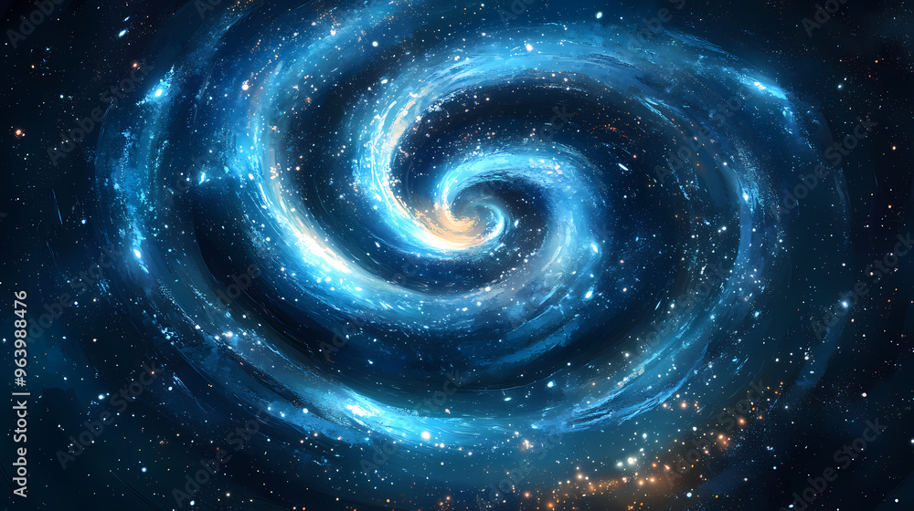 Mysterious universe within a blue vortex Mysterious universe within a blue vortex