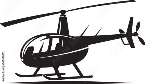 Modern Helicopter silhouette vector illustration isolated on a white background